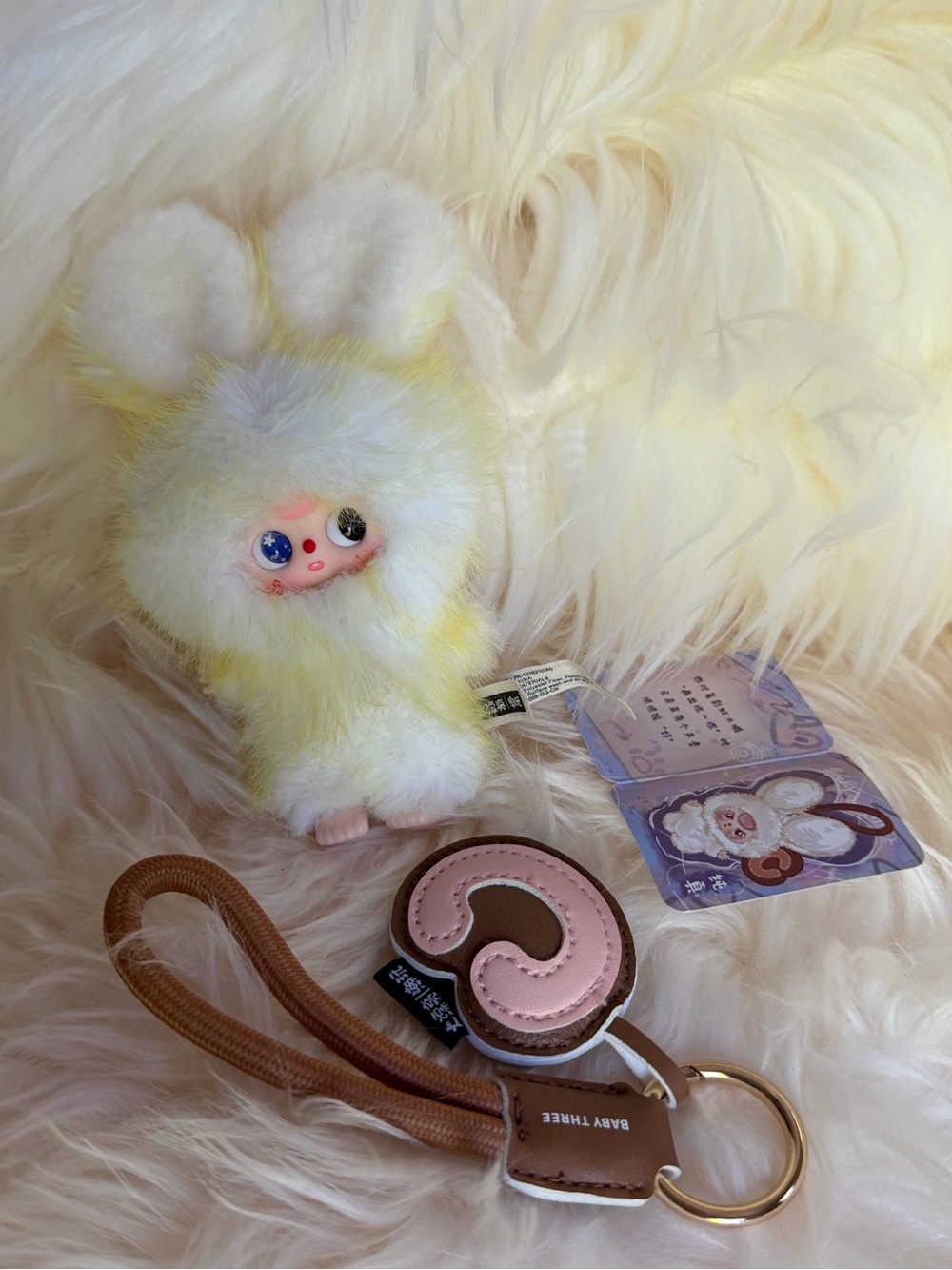 NIB Baby three super mini bunny letter C (rare special a/b eyes)